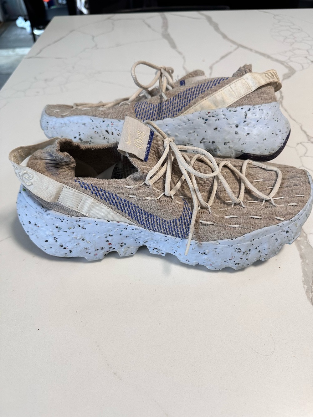 Nike Men Running Shoes - Light Beige/Blue